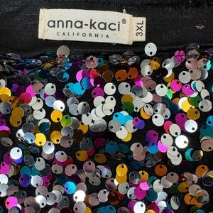 Anna-Kaci Sequin One Shoulder Cap Sleeve Multicolor Top 3XL 3X